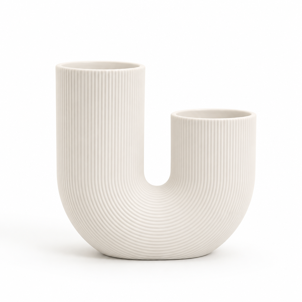 Nordic Minimalist U-Shaped Ceramic Vase (Large)