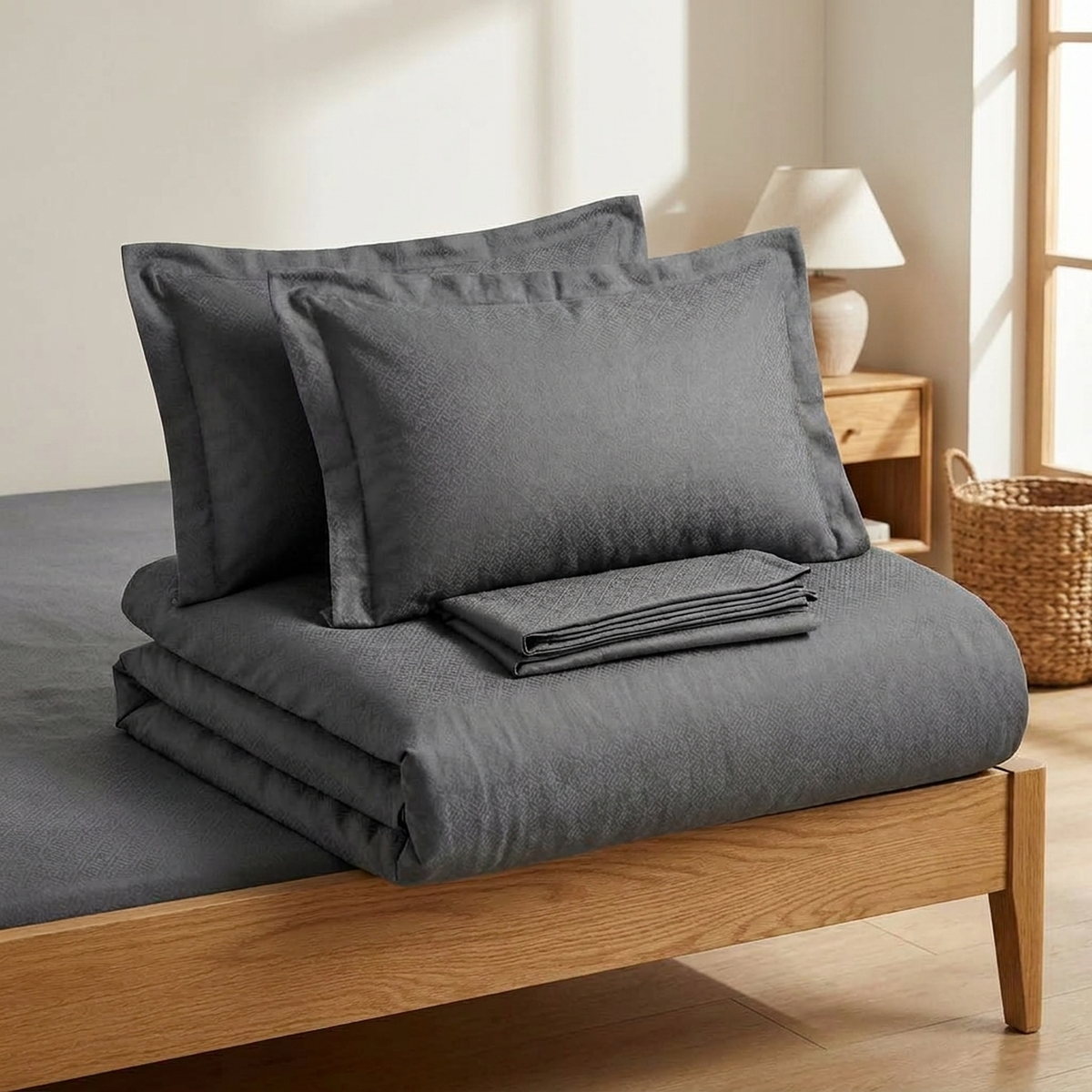 Eclipse Elegance – Jacquard Bedding Set for Bold Interiors