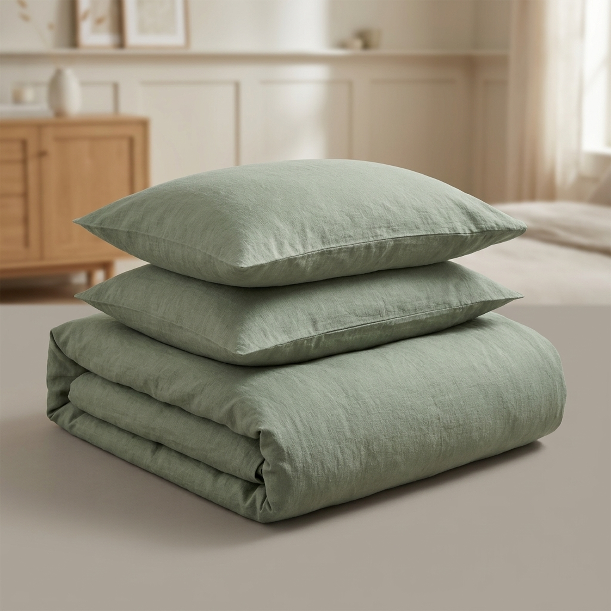 Tranquil Oasis – Elegant Sage Green Bedding Set