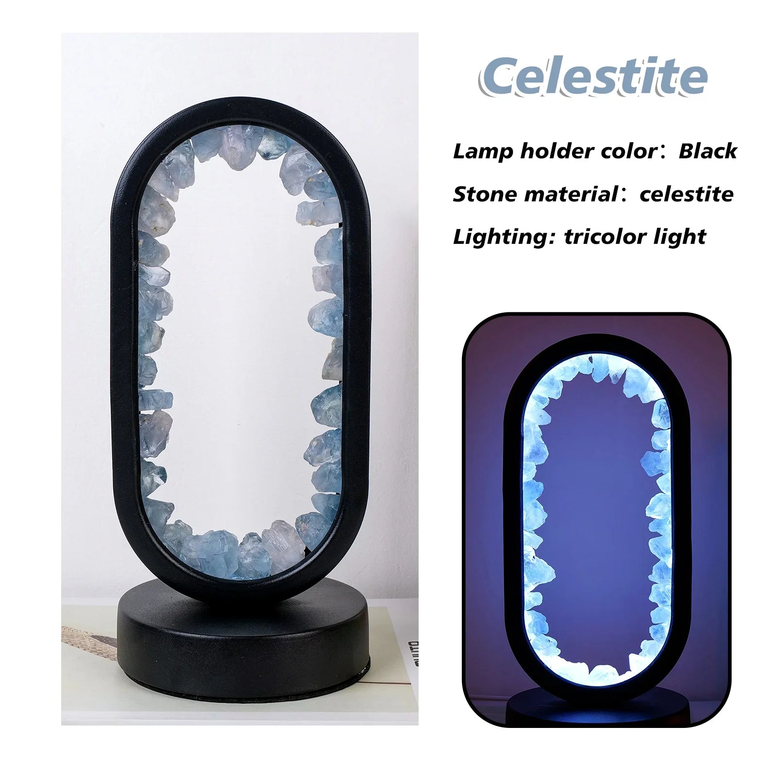 Natural Amethyst Table Lamp - Artisan Crafted