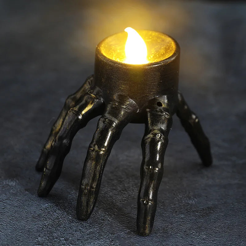 Spooky Skeleton Hand Battery-Operated Tea Light Candles