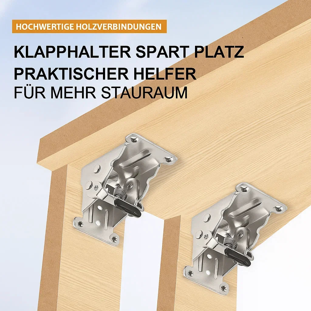 Space-Saving Auto-Lock Folding Brackets - 225kg Capacity, 2-Pack