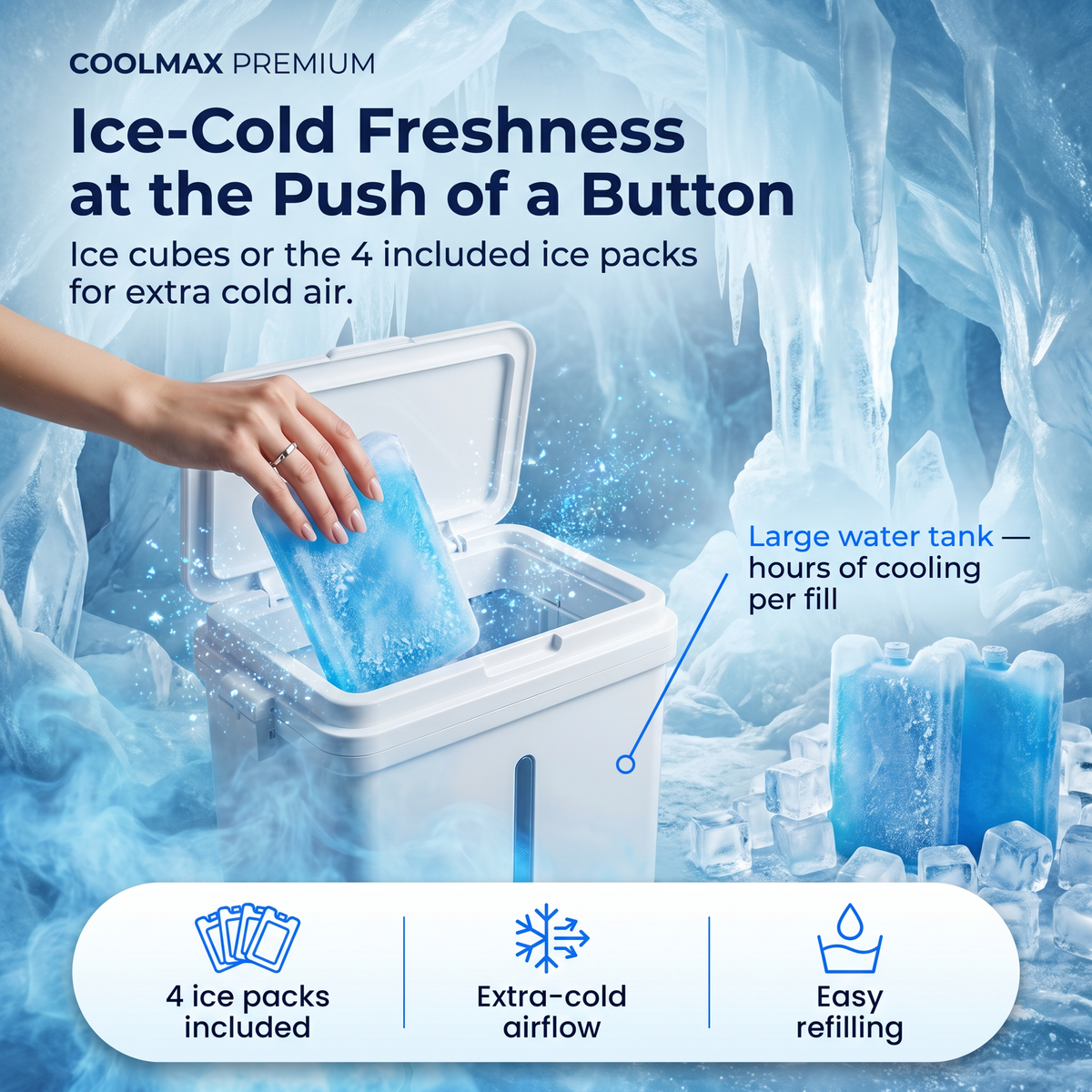 BreezeMaster Portable Air Cooler – Effortless Comfort Anywhere