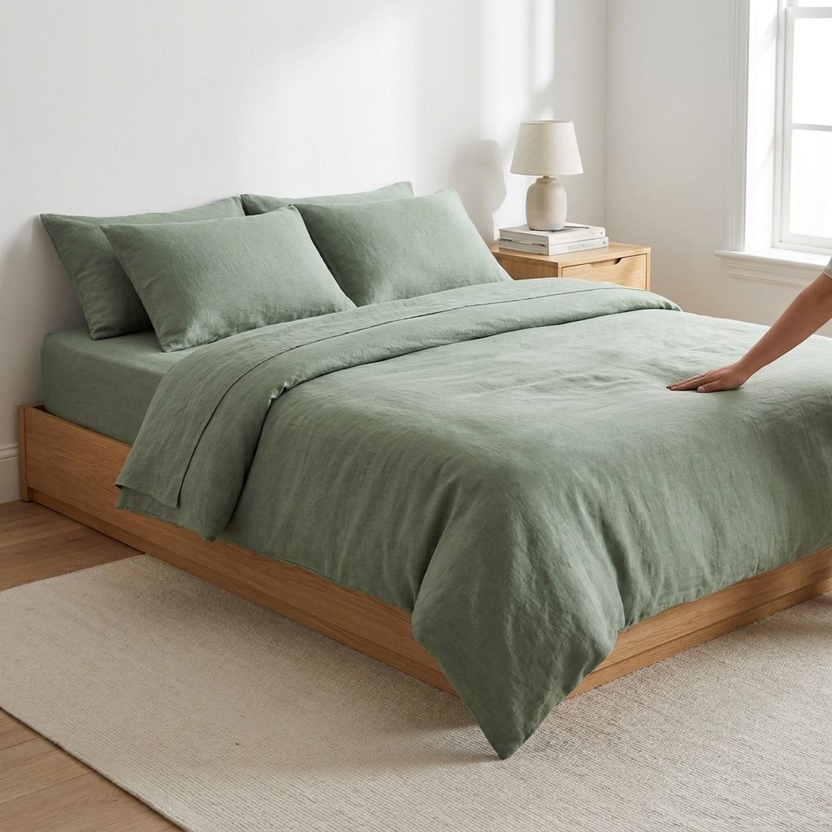 Tranquil Oasis – Elegant Sage Green Bedding Set