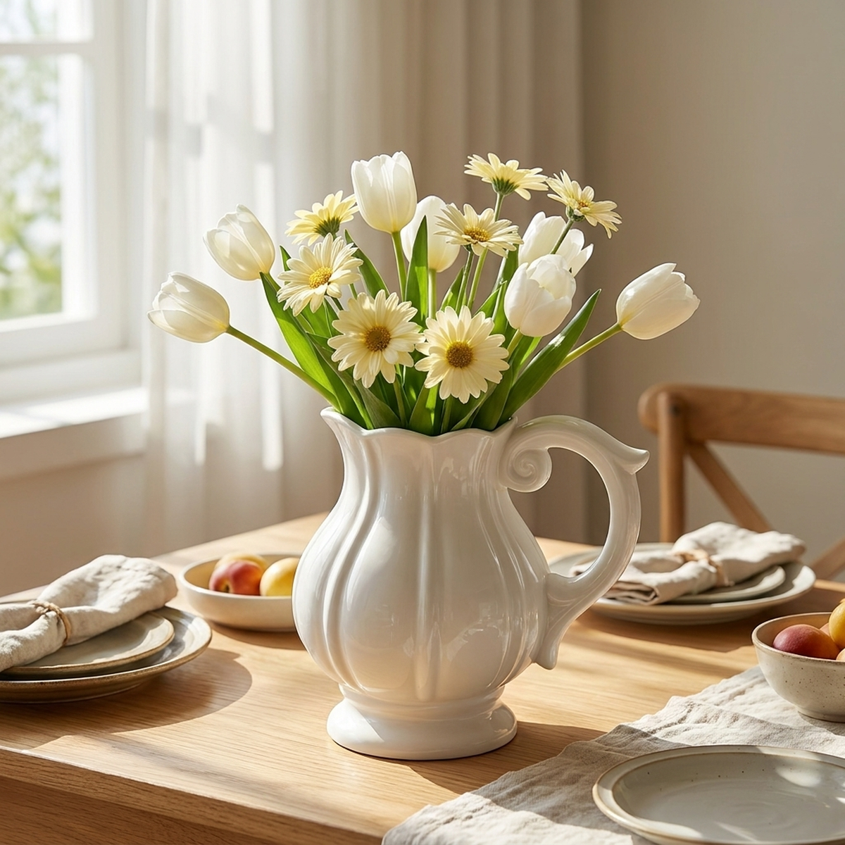 Chic Harvest Pitcher Vase for Elegant Rustic Decor