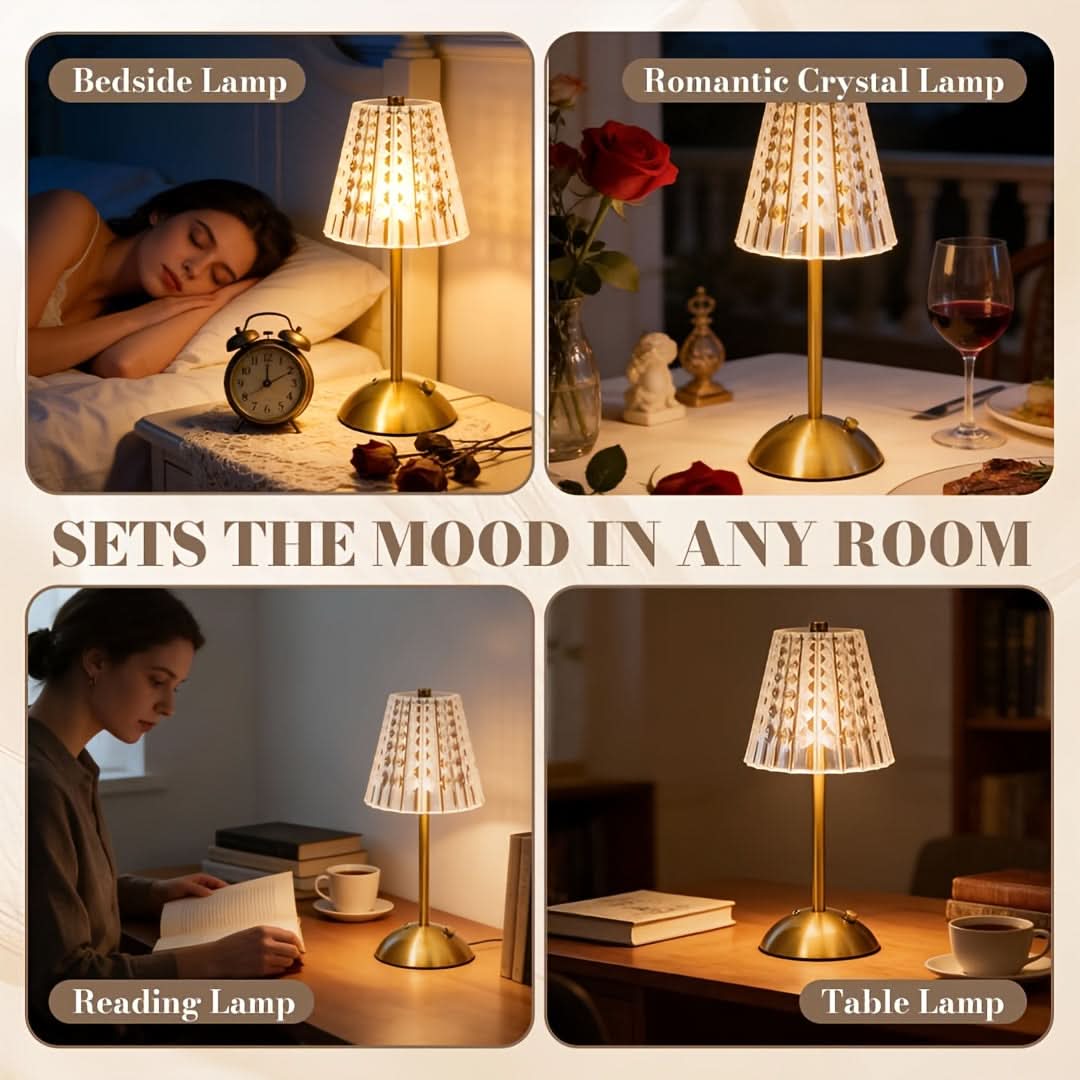 LuxeGlow – Rechargeable Golden Table Lamp for Stylish Ambiance