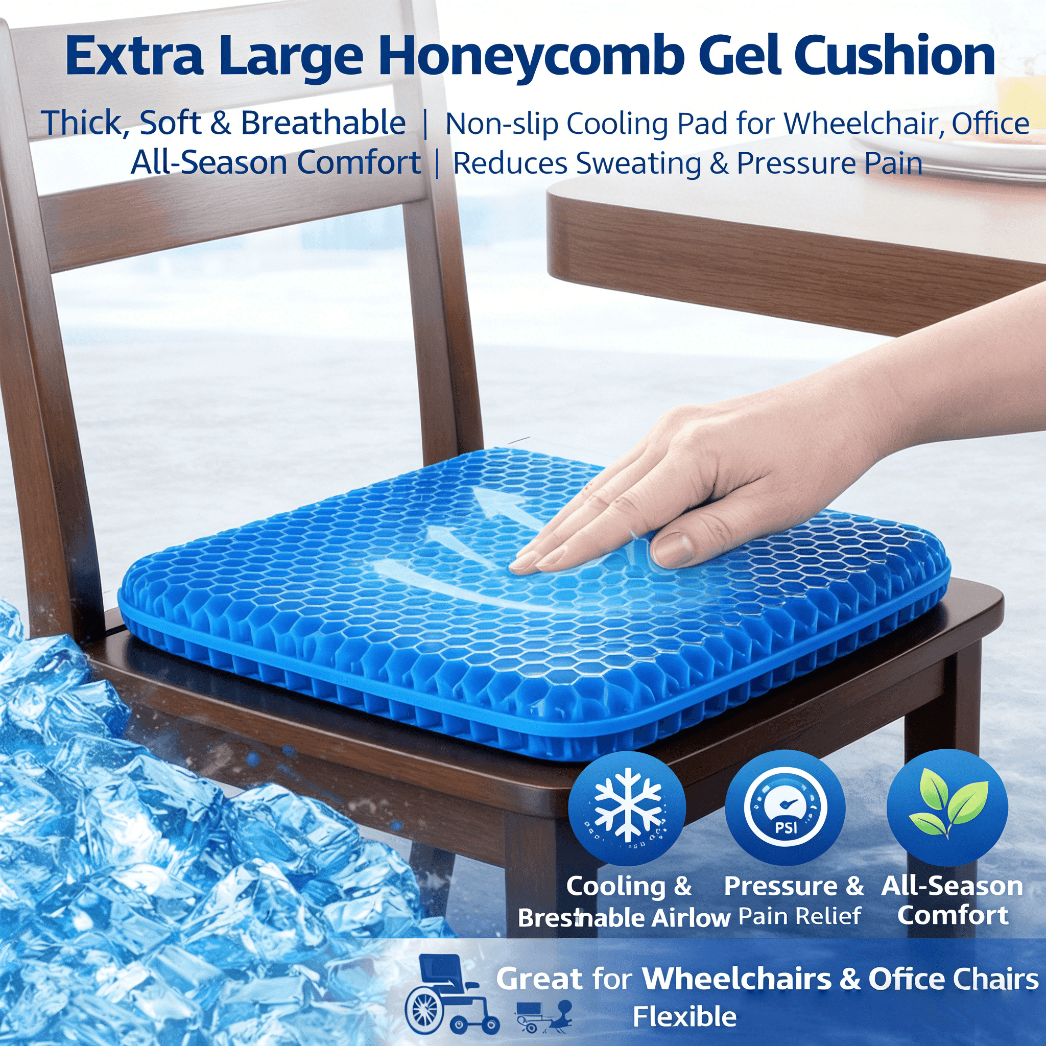 BreezeSeat – Oversized Cooling Comfort Cushion