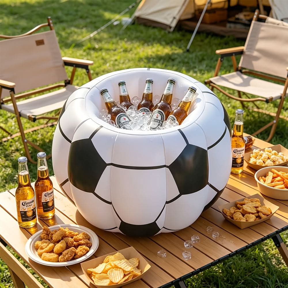 Soccer-Themed Inflatable Beverage Cooler for Parties