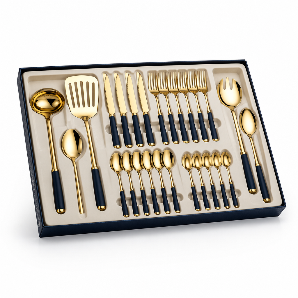 Polished Stainless Steel Cutlery & Tool Set (25/30-Piece)