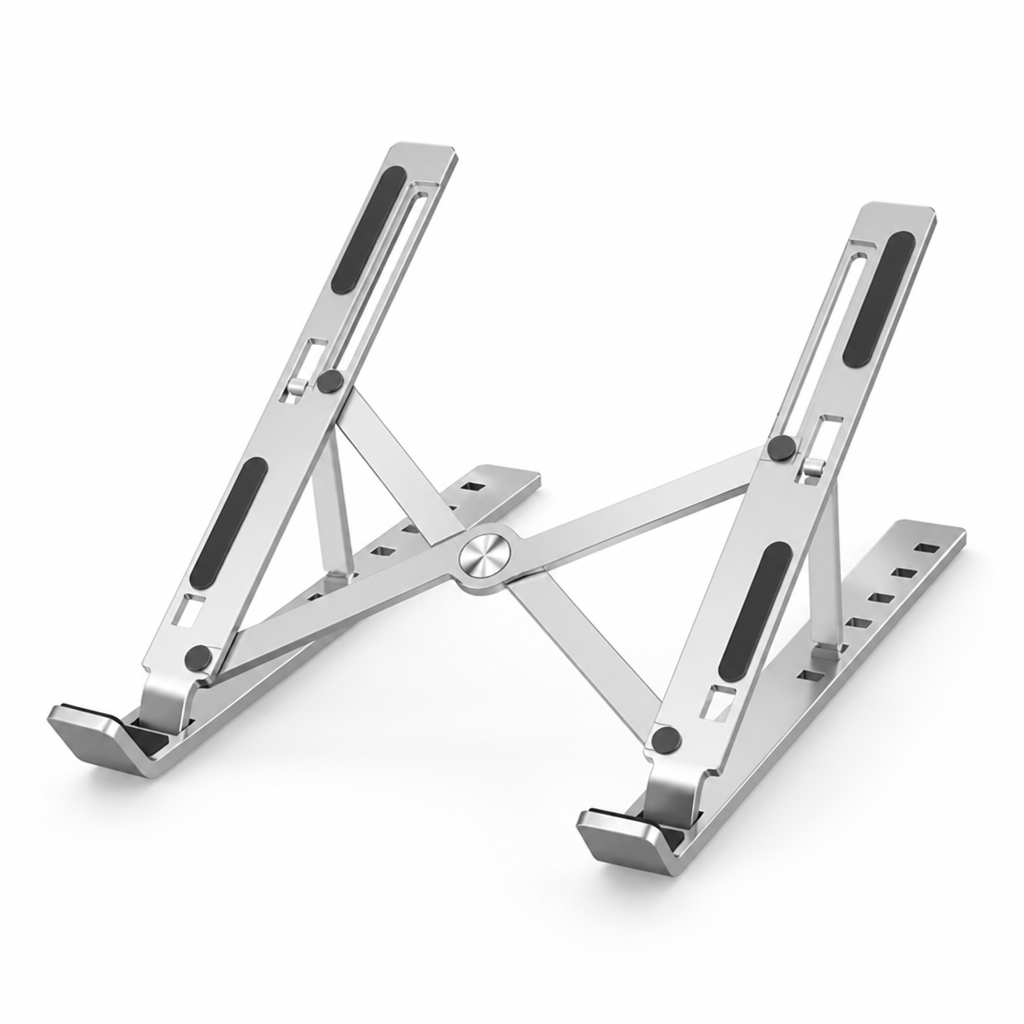 Anodized Aluminum Foldable & Adjustable Laptop Stand (6-Angle, Non-Slip Pads)