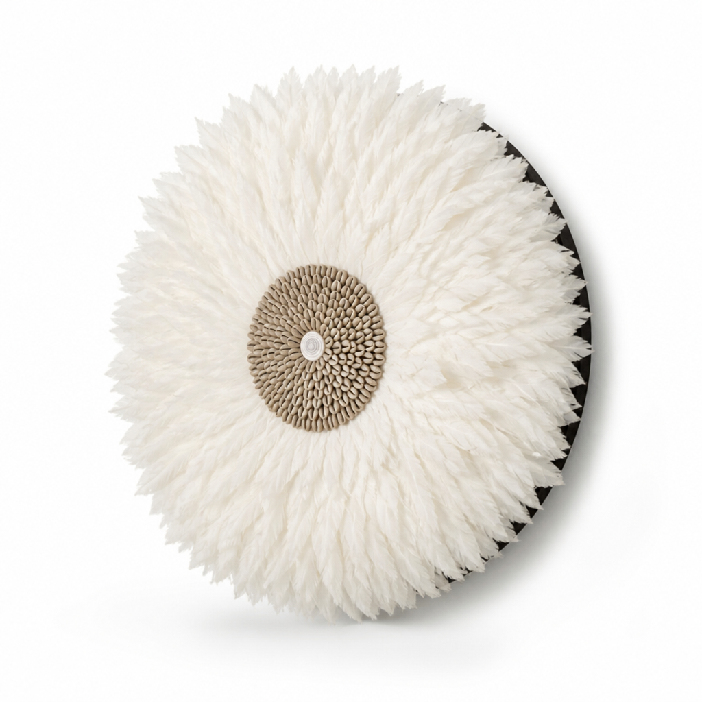 Handmade Natural Feather & Shell Wall Art