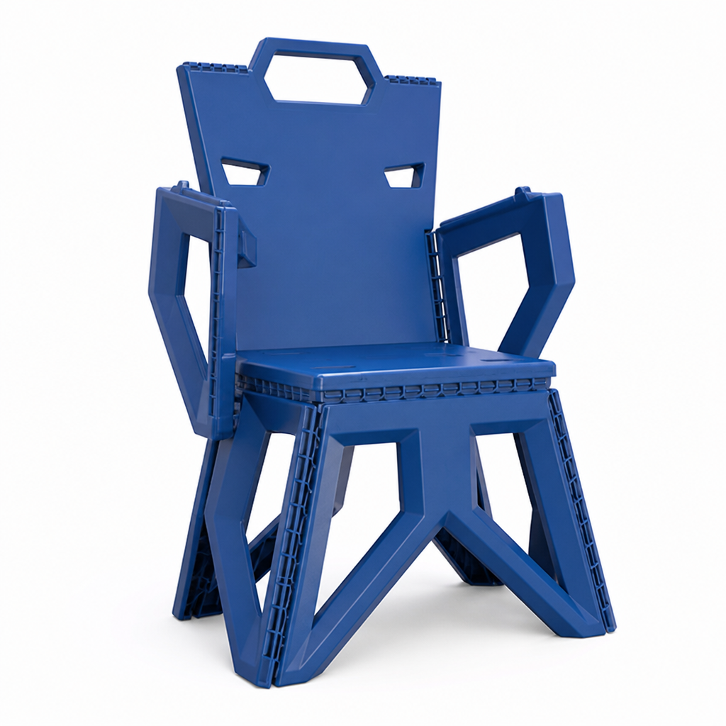 High-Back Portable Folding Outdoor Chair (Curved-Arm)