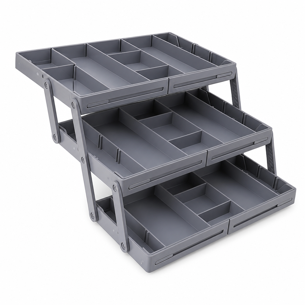 3-Tier Modular Drawer Organizer with Adjustable Dividers