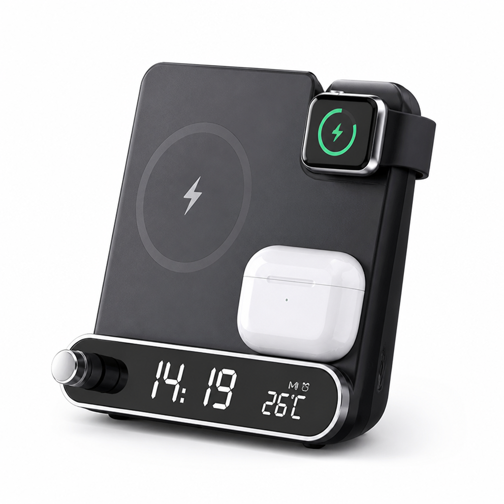 Multi-Pad LED Clock Wireless Charger