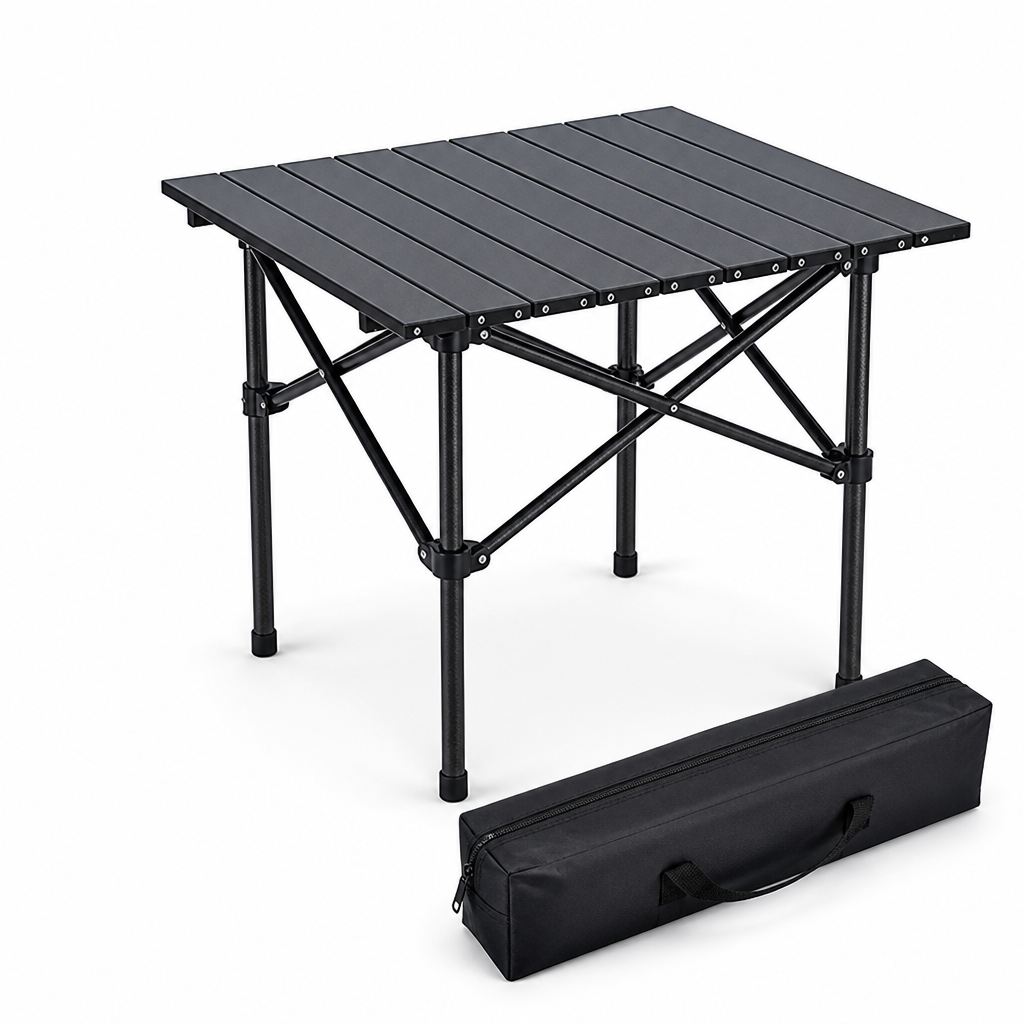 Powder-Coated Carbon Steel X-Frame Camping Folding Table