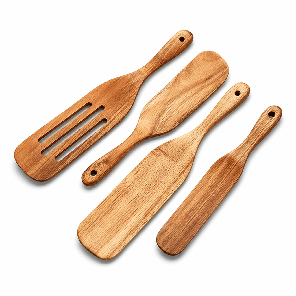 Teak Wood Utensil Set (Set of 4 or 5)