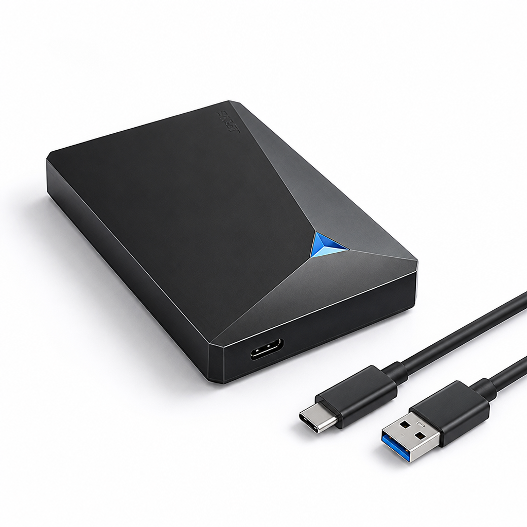 Ultra-Slim External USB SSD (250–500GB)
