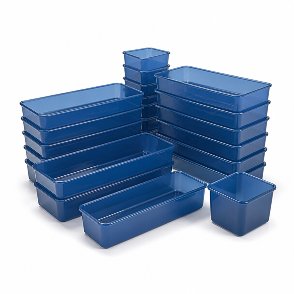 Multi-Size Plastic Drawer Organizer Set