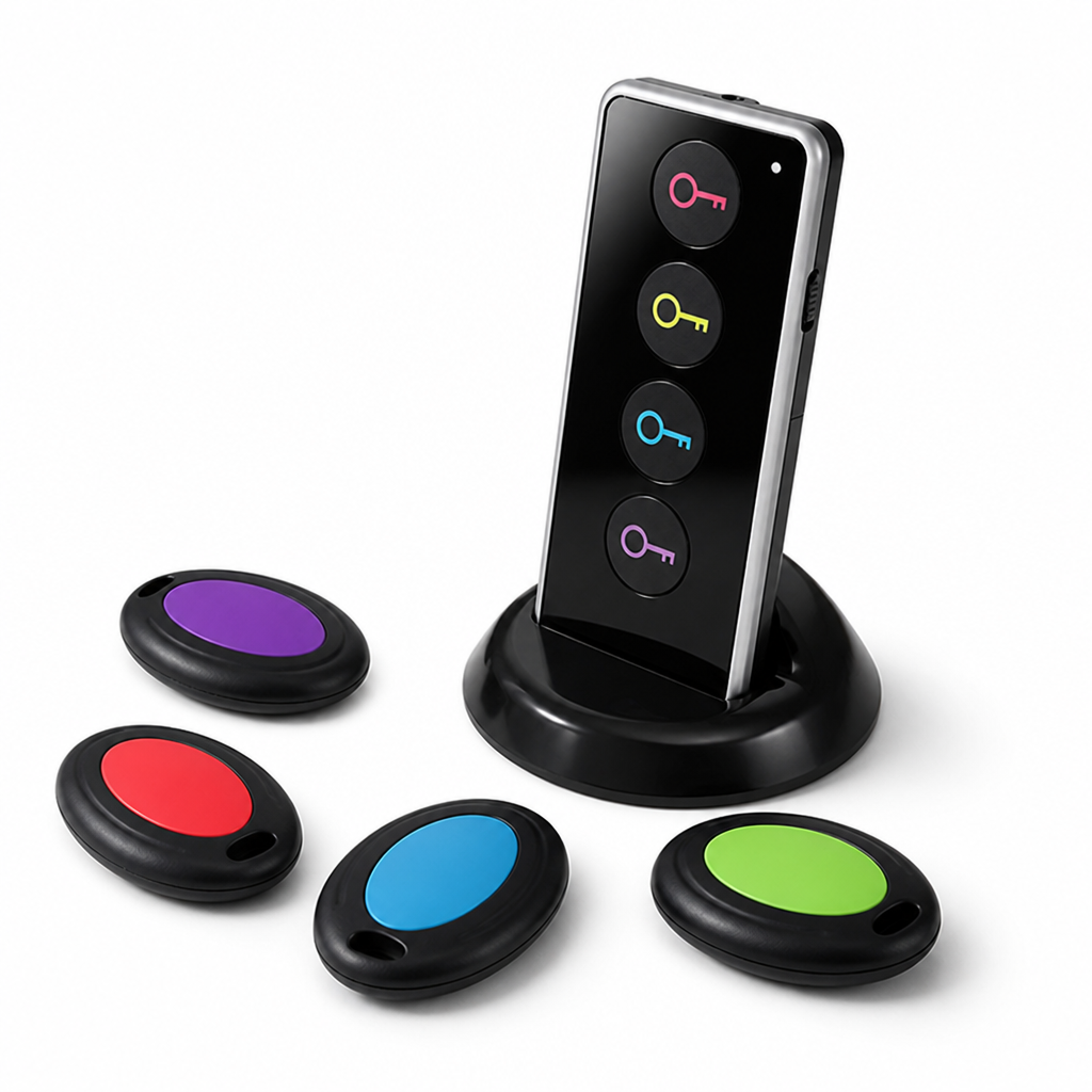 Wireless LED Key Finder (131ft Range, 4 Color-Coded Receivers)