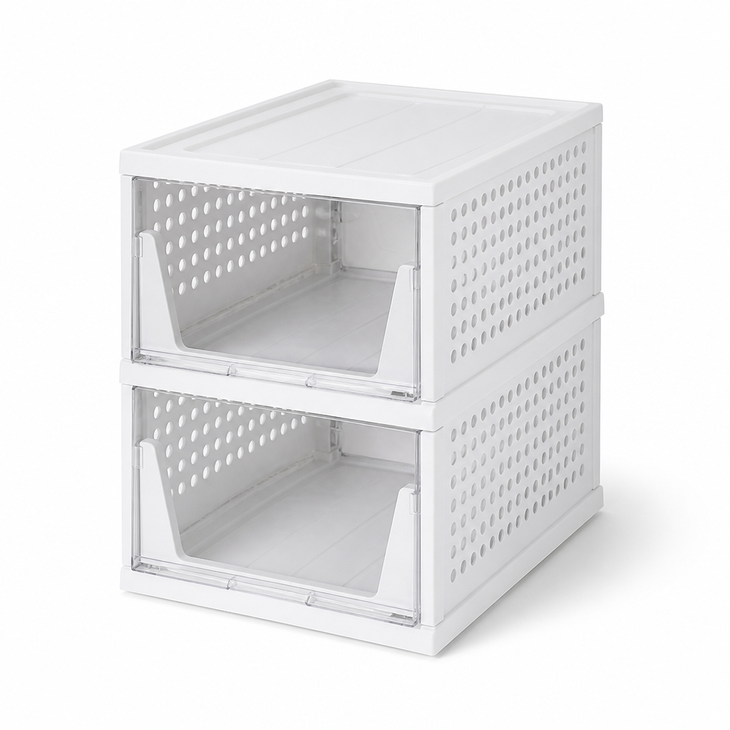 Stackable Clear Plastic Closet Organizer