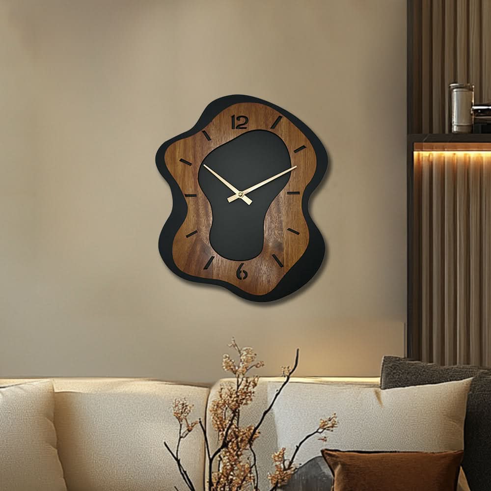 Artisan Crafted Rustic Wall Clock with Unique Shape