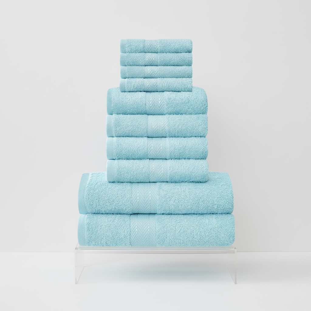 Set of 10 Cotton Towels – Soft and Absorbent
