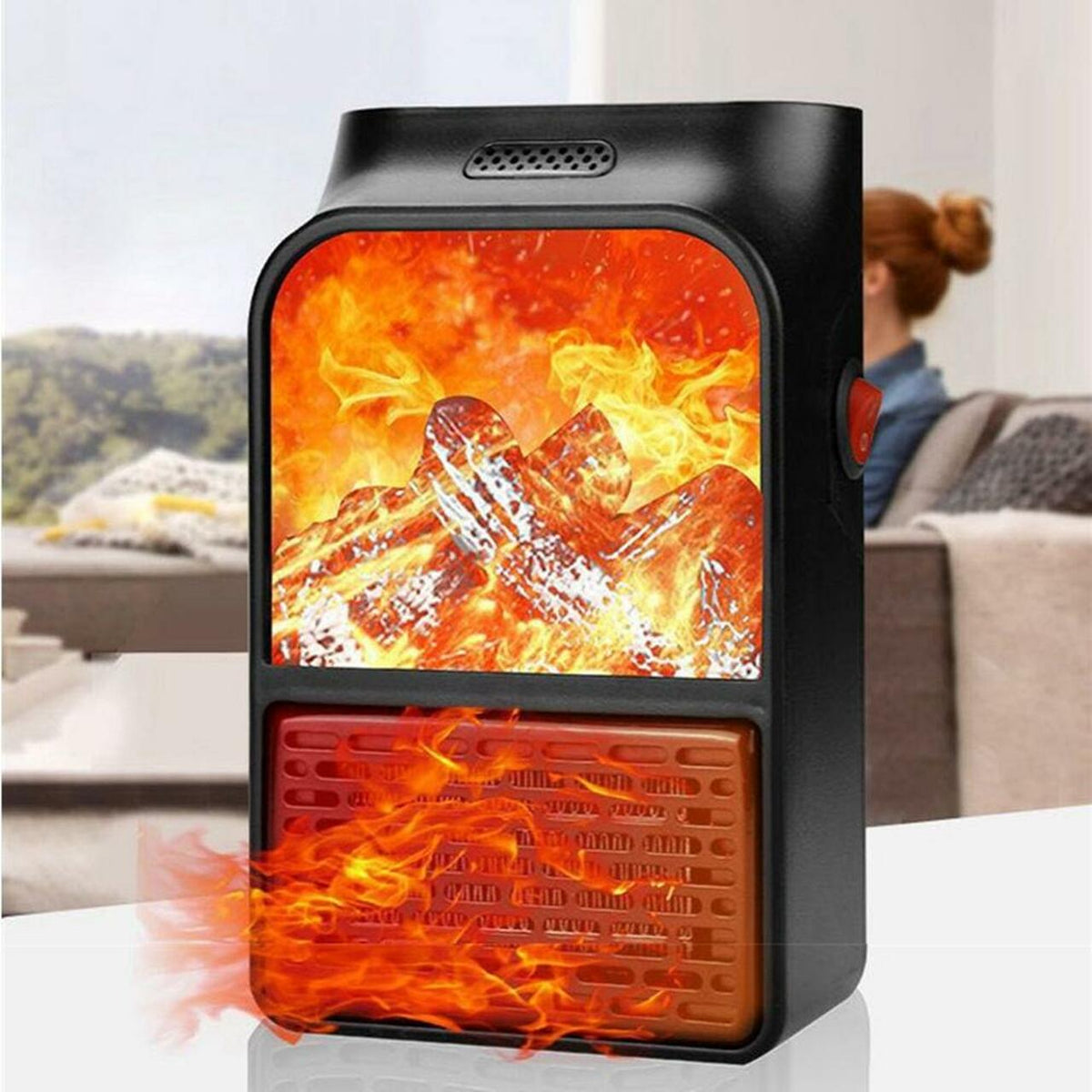 Compact 900W Electric Space Heater with Remote Control