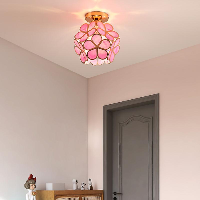 Flower Patterned Glass Ceiling Light Fixture
