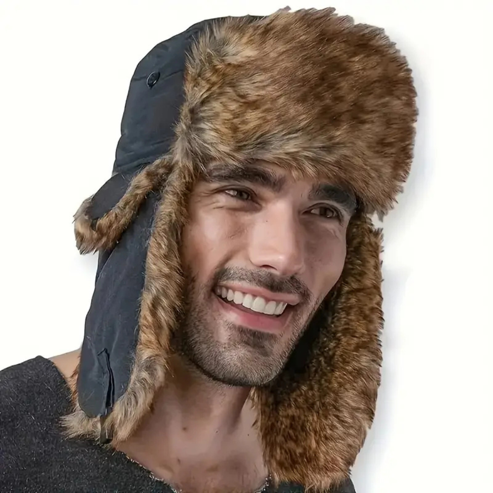 Luxurious Winter Aviator Hat with Faux Fur Lining