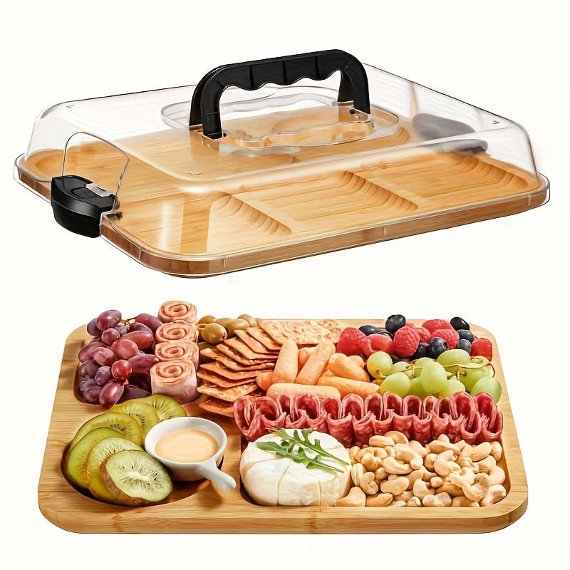 Elegant Serving Board with Clear Lid for Effortless Entertaining