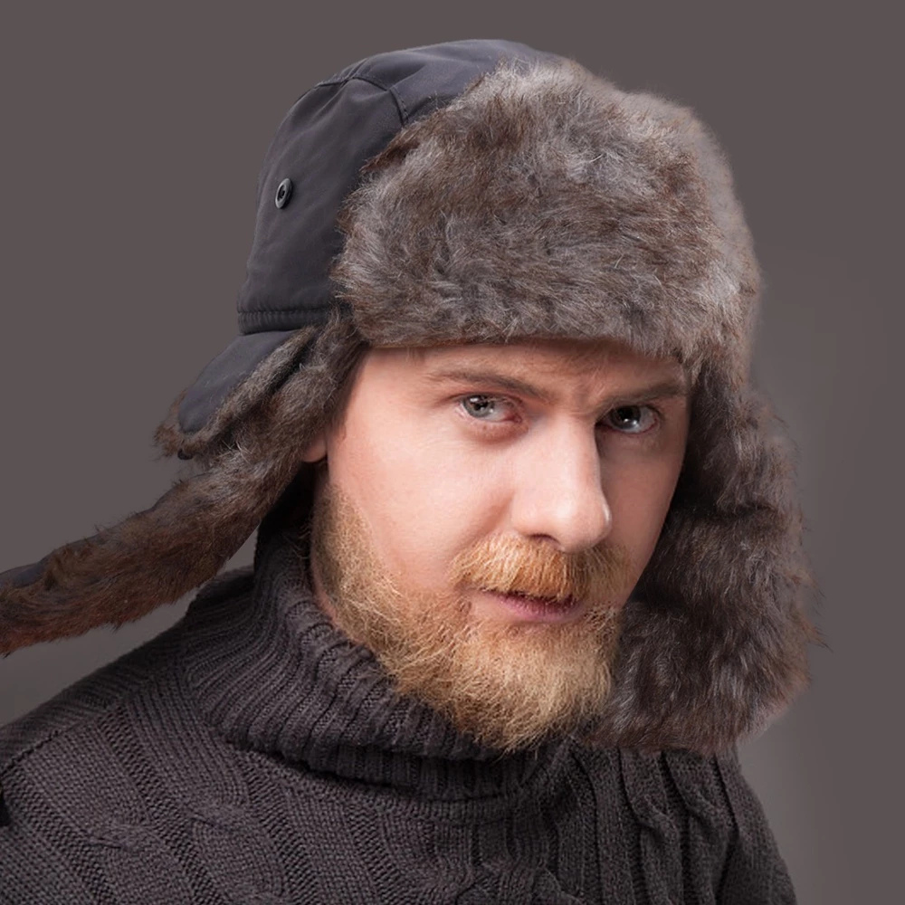 Luxurious Winter Aviator Hat with Faux Fur Lining