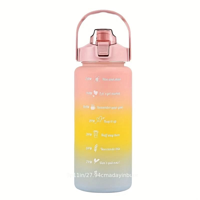 AquaGlow – Stylish Gradient Water Bottle with Straw
