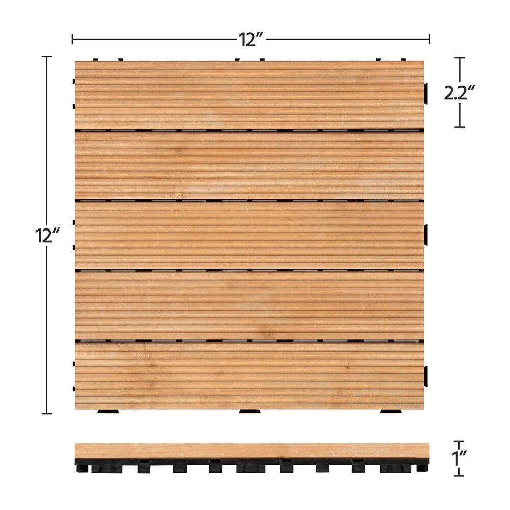 27-Piece Interlocking Wooden Deck Tiles for Outdoor Spaces