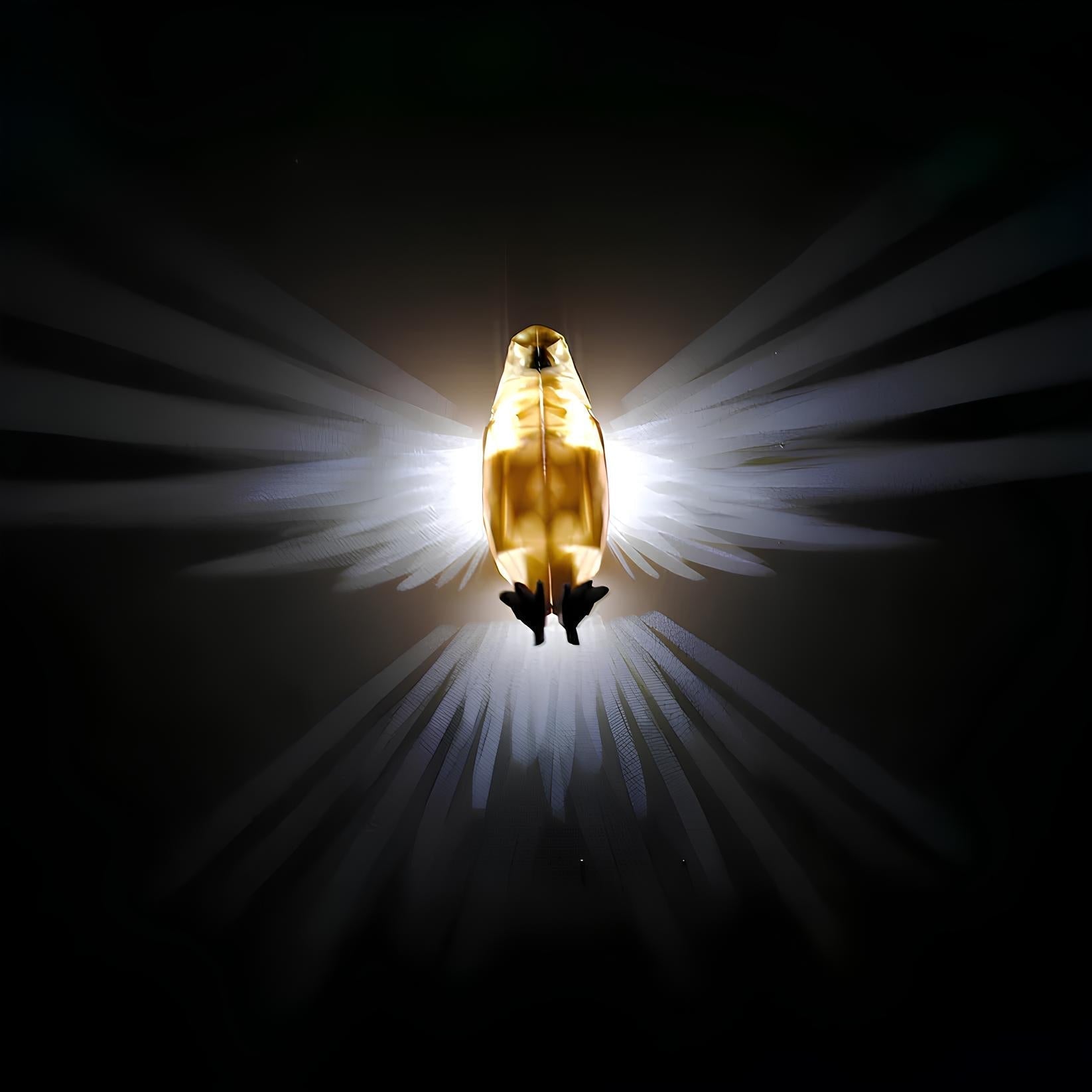 Wall Lamp with Luminous Wings Design