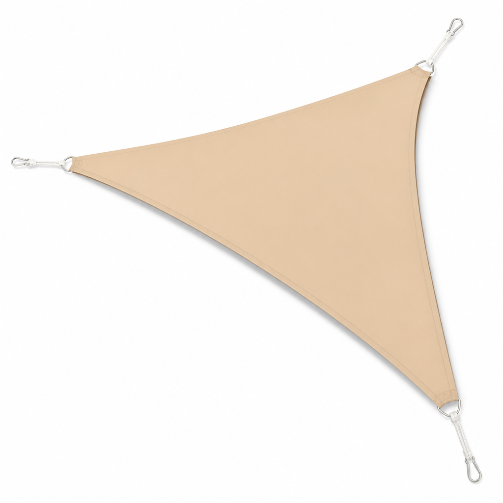 Triangular Polyester Shade Sail (Metal D-Rings & Carabiners)