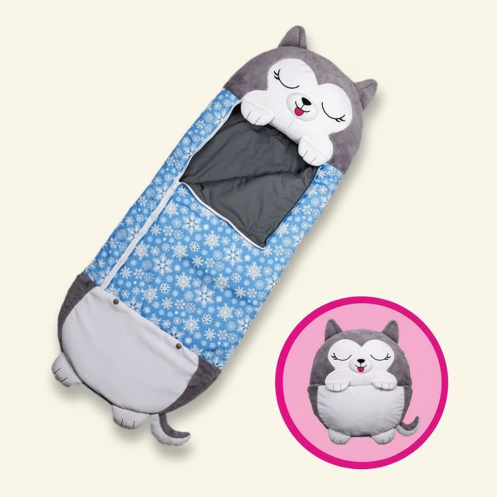 Animal-Themed Portable Sleeping Bag for Kids – Soft & Washable
