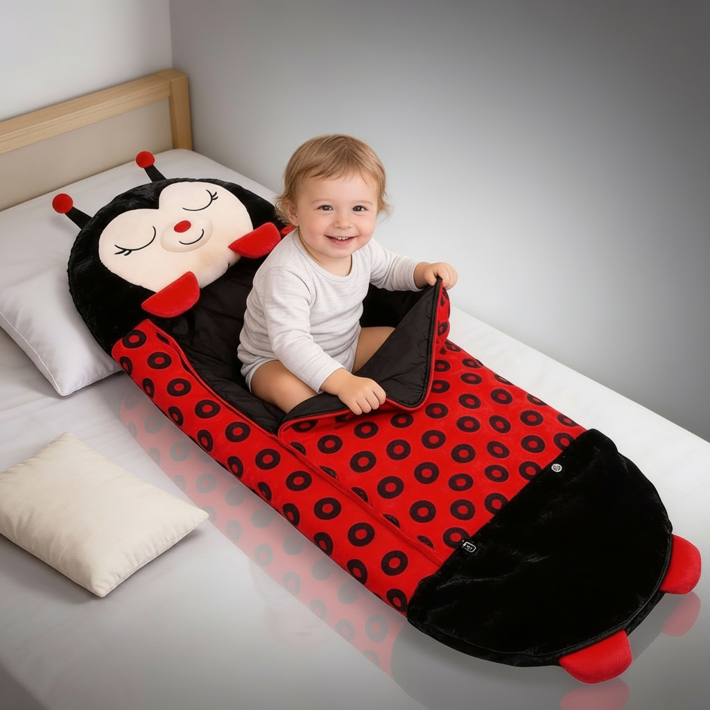Animal-Themed Portable Sleeping Bag for Kids – Soft & Washable