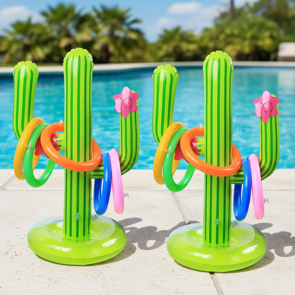 Cactus Splashdown – Inflatable Ring Toss Game for Pool Parties
