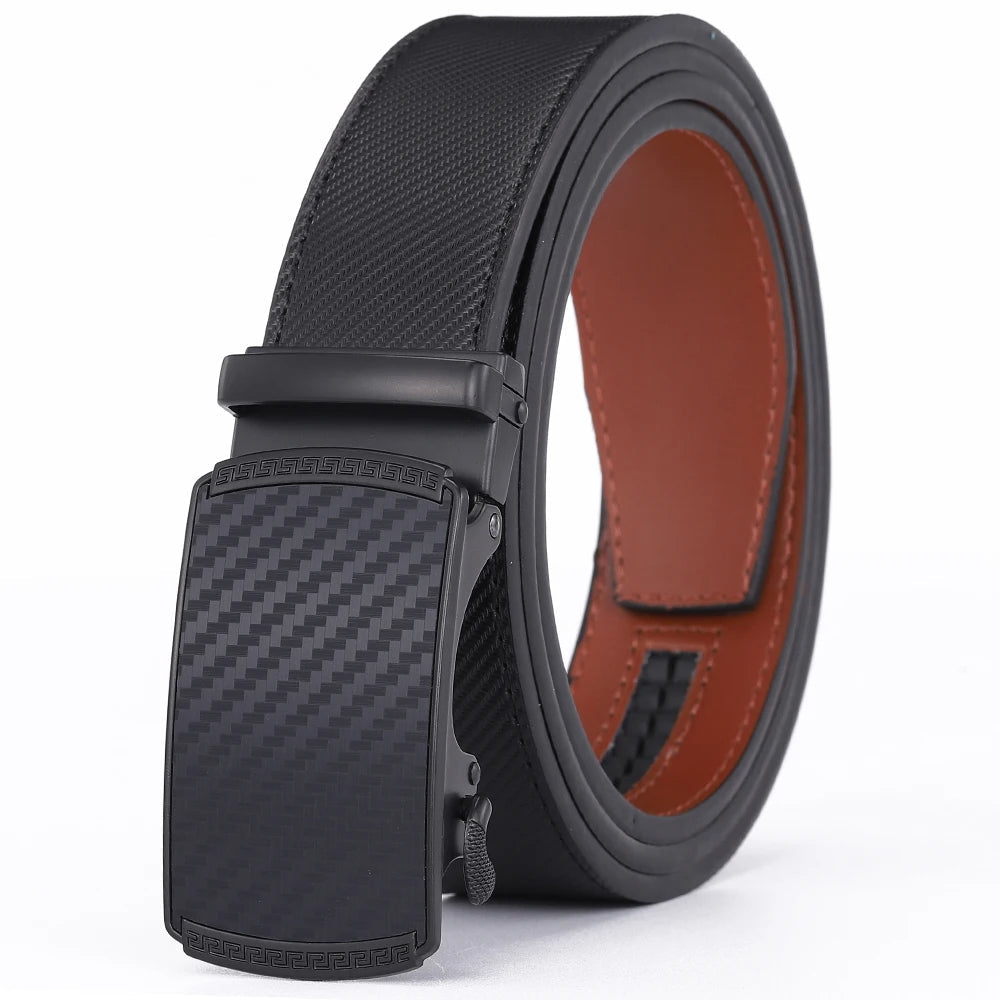 Men's Premium Leather Belt with Easy-Adjust Buckle