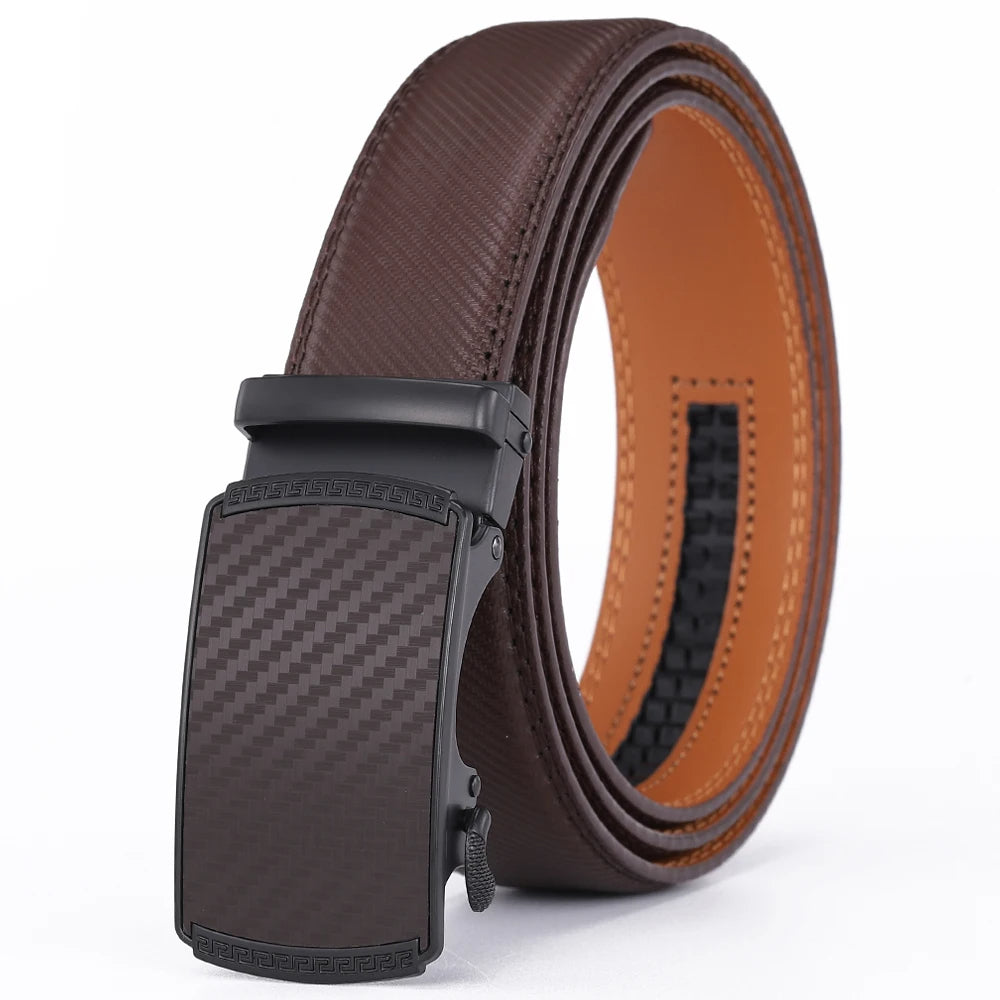 Men's Premium Leather Belt with Easy-Adjust Buckle
