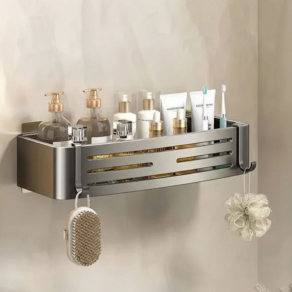 AquaMount – Adhesive Aluminum Wall Shelf for Bathrooms