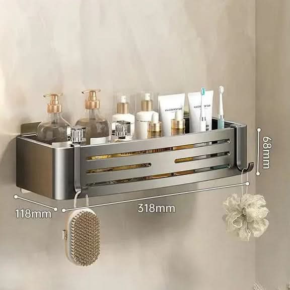 AquaMount – Adhesive Aluminum Wall Shelf for Bathrooms