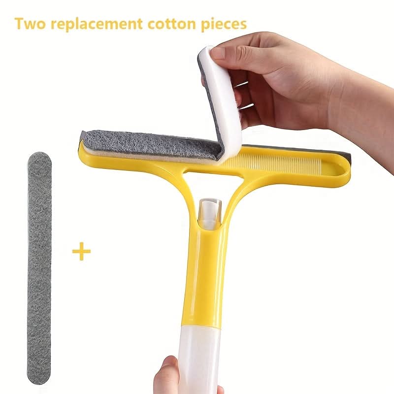 CrystalClear – 3-in-1 Window & Mirror Cleaning Tool with Washable Cloth