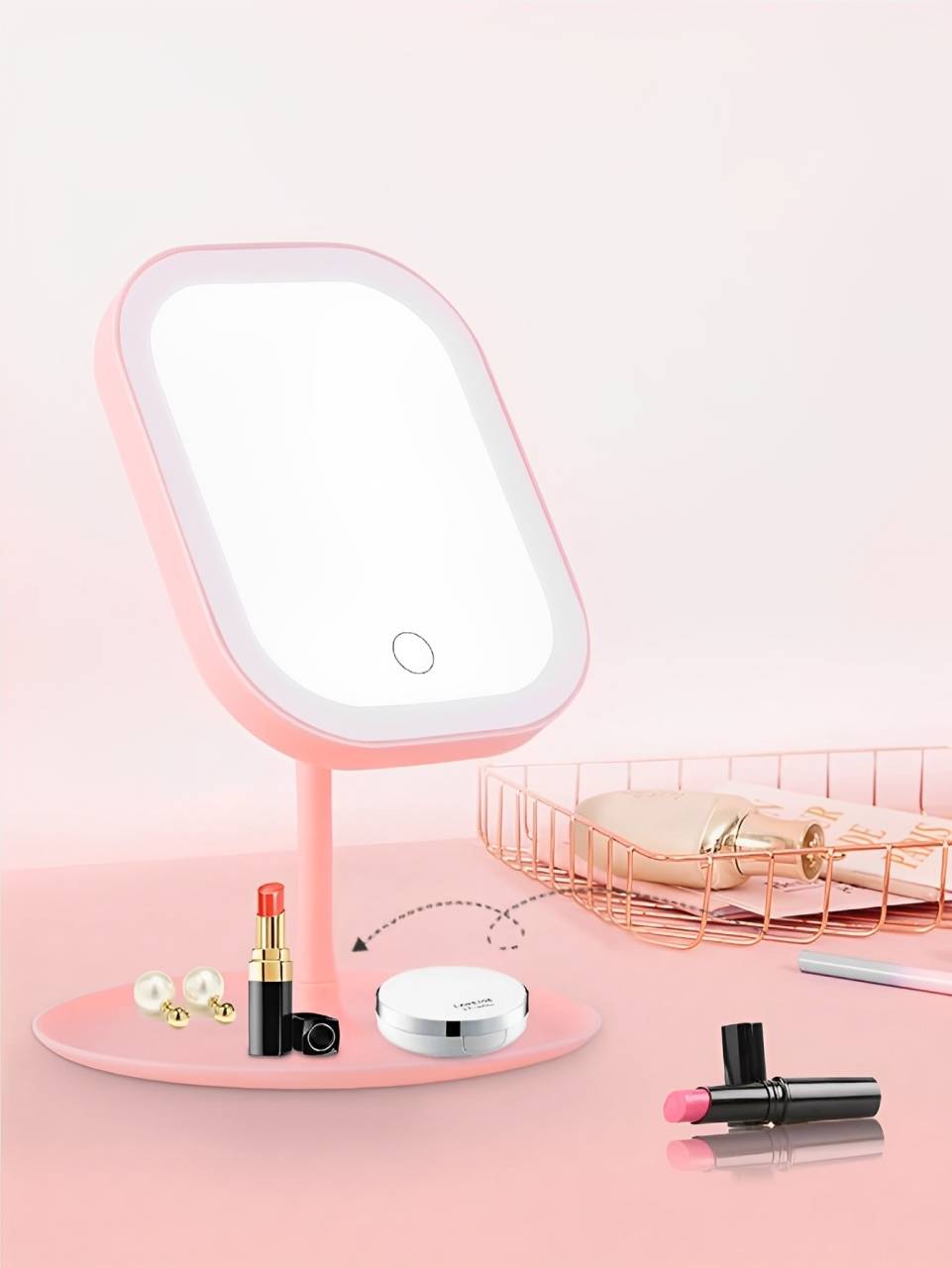 Illuminated Travel Beauty Mirror for Flawless Makeup