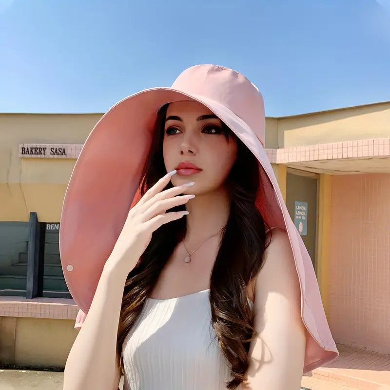 Chic Wide Brim Sun Shield Hat for Women