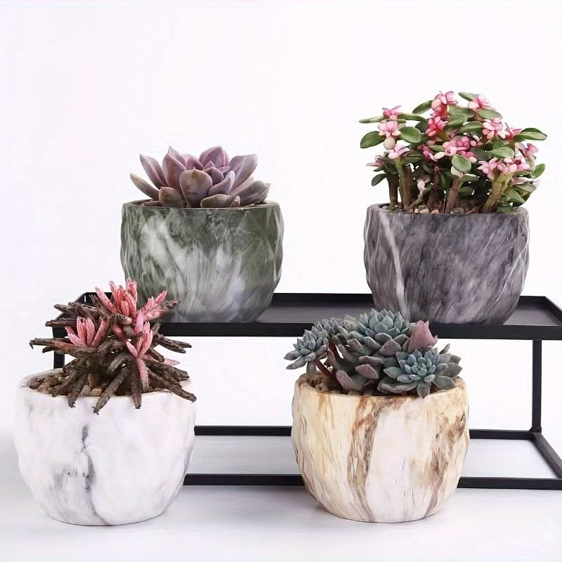 Elegant Marble-Inspired Planters for Any Space