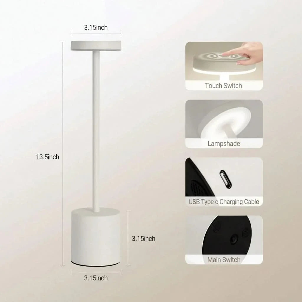 IlluminatePro – Versatile Rechargeable LED Desk Light with Flame Effect
