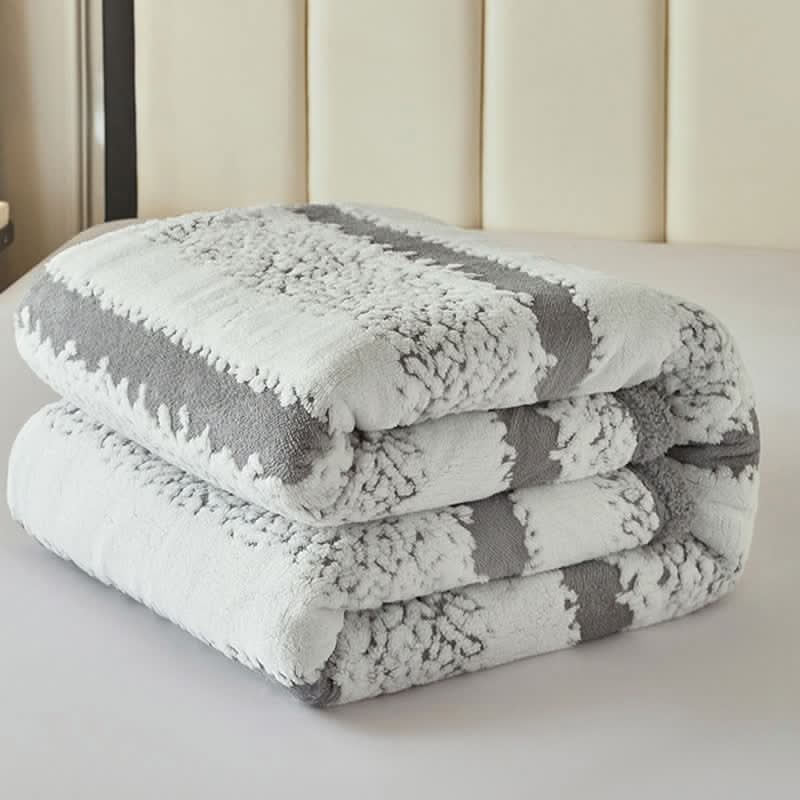 Chic Striped Sherpa Blanket for Ultimate Comfort