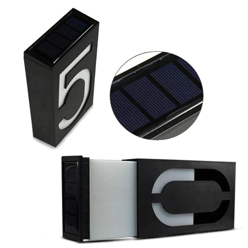 House Number Sign Powered by Solar Energy