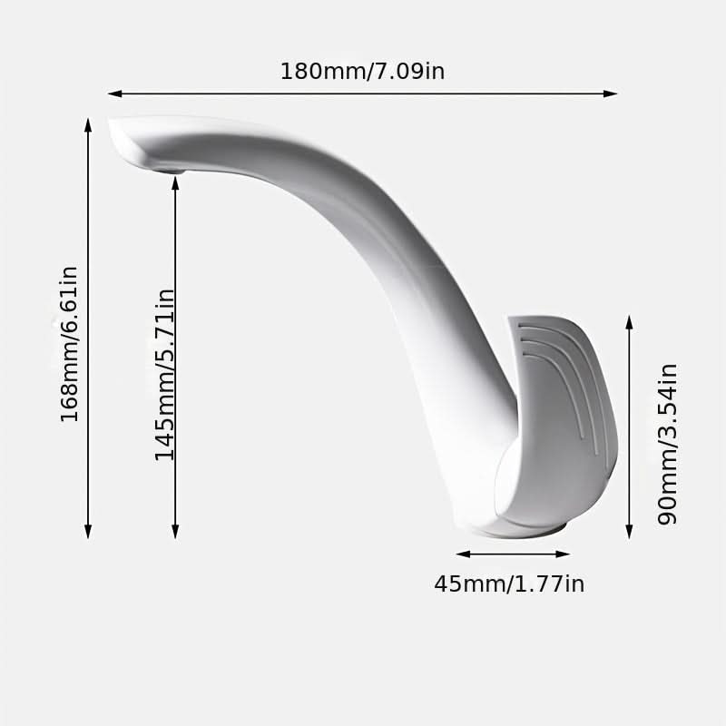 Elegant White C-Curve Bathroom Basin Faucet
